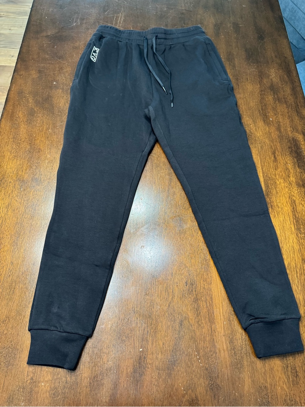 CVG Black Track Joggers with Drawstring Waist